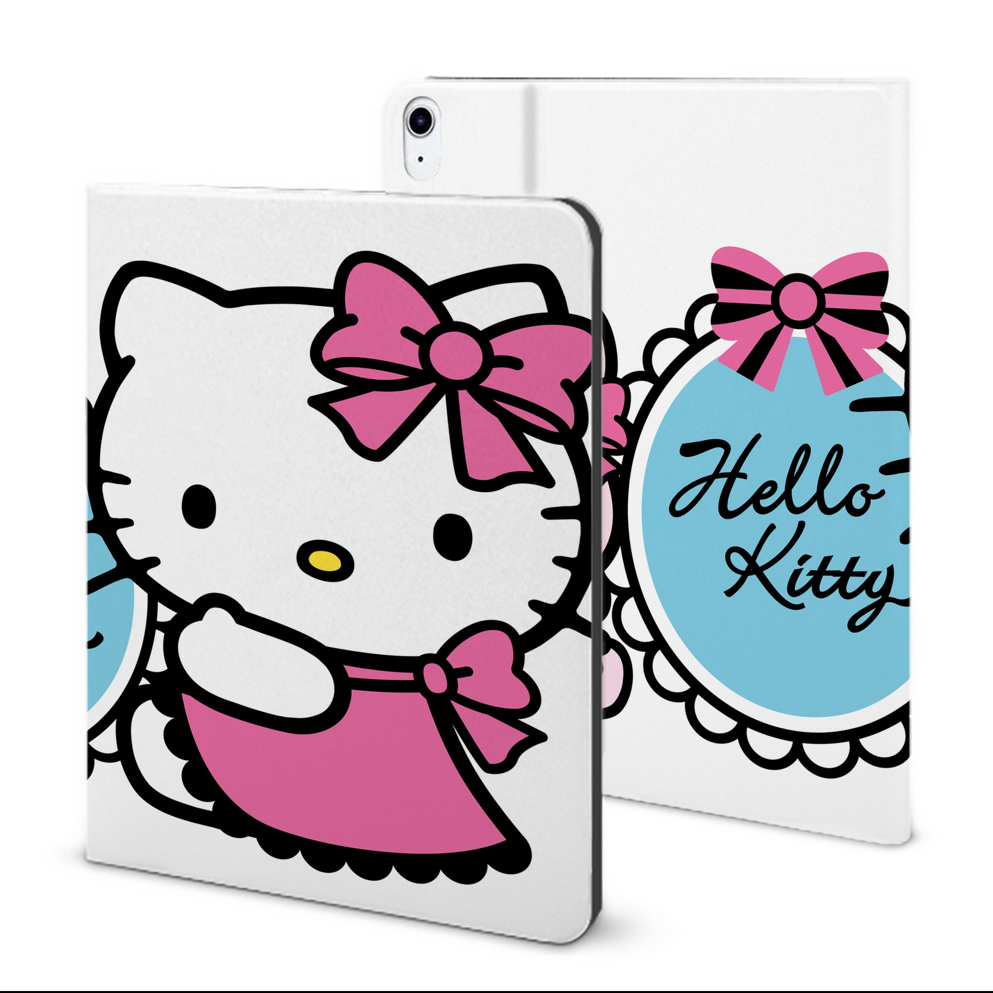 （画像用） Hello Kitty ハローキティ IPad ケース ブック型 PUレザー TPU 耐衝撃 軽量 薄型 ペン収納なし 全面保護 IPad 各モデル対応